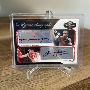 2008 TOPPS CO-SIGNERS Juan Manuel Marquez and Chris John Auto - CS-MMJ