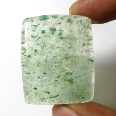 Natural Strawberry Quartz Cabs 33x27mm Handmade Smooth Baguette Green Gems SB-66 - Image 1 of 4