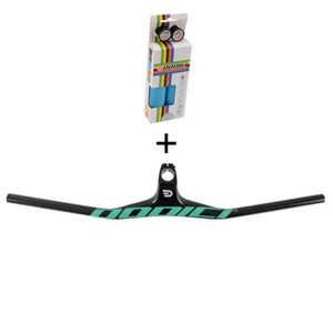 -17° Integrated Bar Stem Carbon Bicycle Handlebar Mountain Riser Bar with Grips - Picture 1 of 24