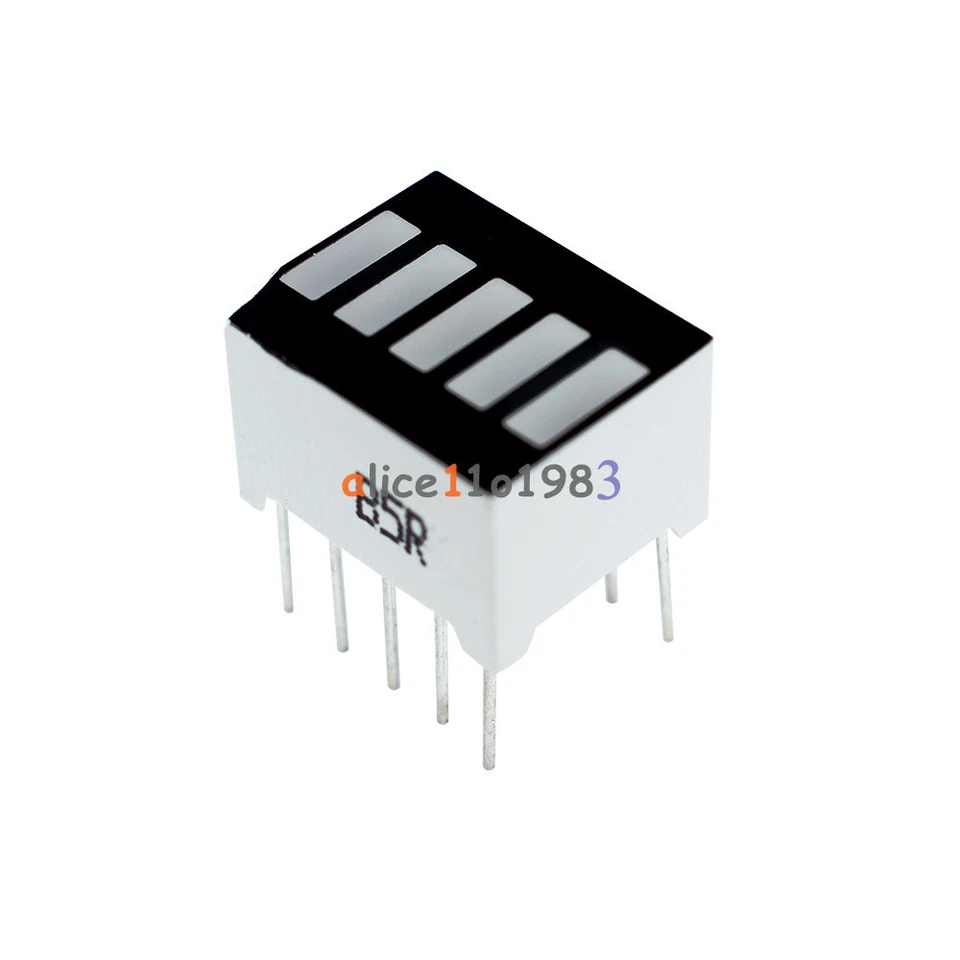 5PCS 5 Segment Red Color 1 Digit Bar LED Display for arduino - Image 1 of 1