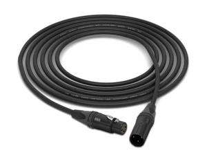Rush Order Grimm TPR Cable | Neutrik Gold XLR-F to XLR-M | Black 25 Feet - Picture 1 of 1