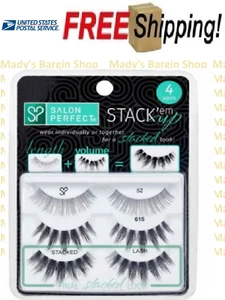 4 Pairs Salon Perfect False Lashes 52 & 615 Stack Em * New Style * SHIP FREE - Picture 1 of 6