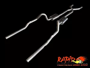 FORD XR, XT, XW, XY (V8) Sedan 2 1/2" 409 S/S Dual Sports Exhaust with X pipe - Picture 1 of 3