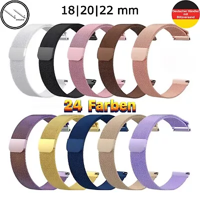 Uhrenarmband Magnet Milanaise 18 20 22 mm Mesh Edelstahl Armband Universell Uhr - Bild 1 von 4