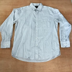 Onesimus Dress Shirt Men 42 Blue Striped Button Up Long Sleeve Pocket Designer - Imagen 1 de 12