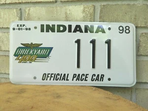 1998 Indiana Brickyard 400 Official Pace Car License Plate #111, Monte Carlo Z34 - Picture 1 of 2