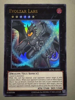 YUGIOH EVOLZAR LARS (DRAGON) ASIA ENGLISH EDITION DUNE-AE043 ULTRA RARE - Image 1 of 3