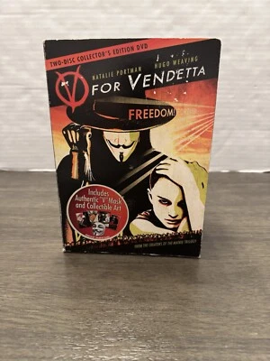 V For Vendetta 2 Disk Collectors Edition DVD Set Sealed Includes Mask And Art  - Image 1 of 4