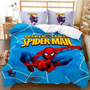 Wonderful Anime Spider Man 3D Quilt Duvet Doona Cover Set Pillow case Print - Picture 1 of 4