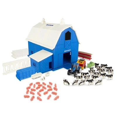 ERTL 1/64 New Holland Dairy Barn Set w animals, T6.164 Tractor, 560 Baler 13982 - Image 1 of 4