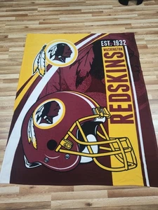 Washington Redskins NFL Football Helmet Design Throw Blanket 61" X 77" - Picture 1 of 6