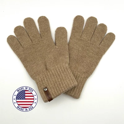 HECHO EN EE. UU.: Guantes de cachemir tejidos para hombre - Guantes de lana cálidos para clima frío Foto 1 de 4