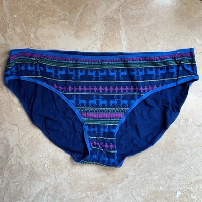 Xhilaration Reindeer Christmas Holiday Blue Purple Panty Brief XL NWOT - Image 1 of 2