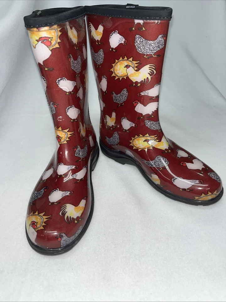 Botas femininas impermeáveis vermelhas frango Sloggers tamanho 9 - Imagem 1 de 4