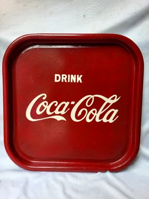 Vintage Altes Werbe Soda Dose Zeichen Tablett Drink Coca Cola Coke RAR Sammler - Bild 1 von 4