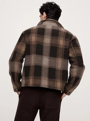 Chaqueta de hombre a cuadros marrón Banana Republic nueva con etiquetas talla: grande (L) Foto 1 de 4