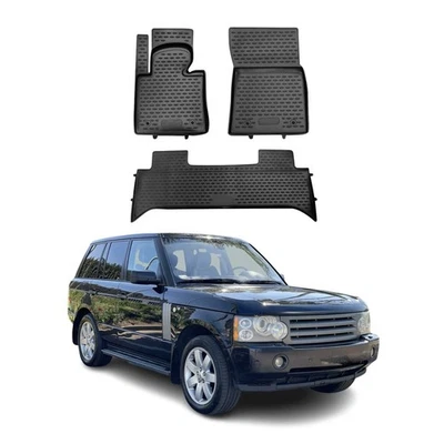 OMAC Floor Mats Liner for Land Rover Range Rover 2003-2012 Black TPE All-Weather - Image 1 of 4