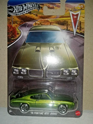 Hot Wheels Silver Series '70 Pontiac GTO Judge Green Diecast 1:64 Scale #4/5 New - Image 1 of 2