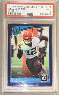 2018 Donruss Optic Purple Denzel Ward /50 (PSA 9) - Image 1 of 2