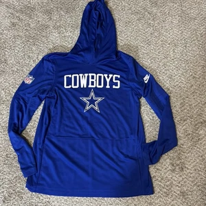 Dallas Cowboys Shirt Mens Medium Blue NFL Football Nike Dri Fit Pullover Hoodie - Picture 1 of 11
