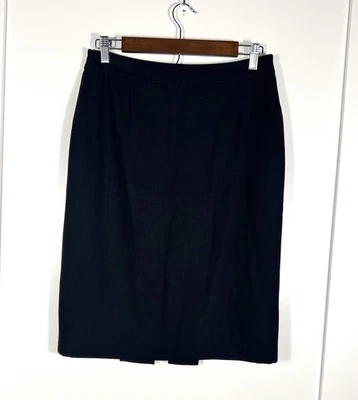 Doncaster 100% Wool Black Pencil Skirt Women’s Size 8 Lined Back Vent - Image 1 of 4