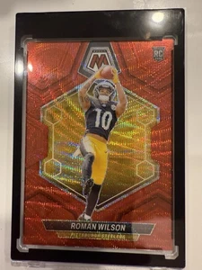 2024 Panini Mosaic Red Wave RC Roman Wilson /9 International SP Steelers - Picture 1 of 2