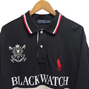 Polo Ralph Lauren Herren Größe Large groß großes Pony Rugby Blackwatch Wappen L/S Polo - Bild 1 von 6