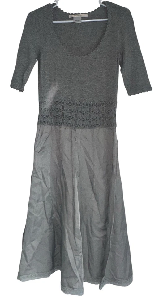 Vestido Y2K Turrón Londres Mujer Cachemira Mezcla Angora Sin Talla Ajuste y Acampanado Gris Foto 1 de 4