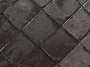BLACK 110" WIDE DIAMOND PINTUCK TAFFETA FABRIC - Picture 1 of 1