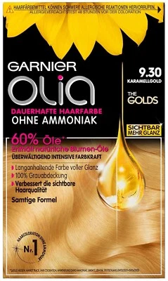 Garnier Haarfarbe Olia Permanente Coloration, 9.30 Karamellgold (Blond)– 1 Pack