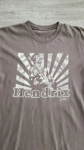 Vintage Y2K 00s Jimi Hendrix T-shirt Sz M Brown Rock Tee 2004 Guitar Zion - Picture 1 of 11