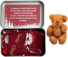 Christmas Mini Pocket Bear Soft Teddy Bear in a Tin Box Kids Birthday GiftsUK