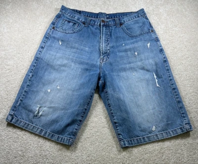 Pantalones Cortos de Jean Flypaper Para Hombres Talla 36 Sueltos Azul Envejecido Denim Patinador Foto 1 de 4