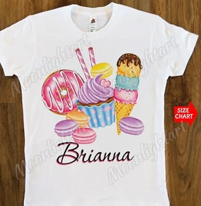Personalized Name Sweets Cupcake Ice Cream Cookies  T-Shirt - Picture 1 of 2