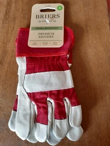 Briers Gardening Gloves Thorn Resistant Premium Riggers Red/Grey Small - Picture 1 of 3