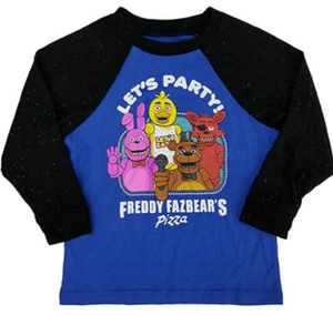 Five Nights at Freddy's Boys Long Sleeve Let's Party Raglan - NWT - Picture 1 of 1