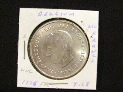 Belgium 1976 250 Francs unc Silver Coin - Image 1 of 4