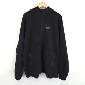 REI Co-op Men's Black Hyperaxis Fleece Jacket Hooded Zip Pockets Size 3XL - Picture 1 of 11