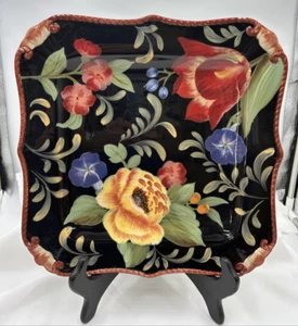 Certified International Black Tapestry 13" Square Platter by Pamela Gladding - Picture 1 of 6
