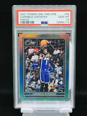 2021 Panini One CARMELO ANTHONY #92 Green /5 SSP PSA GEM MINT 10 - Image 1 of 2