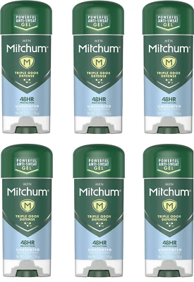 Mitchum Antitranspirante y Desodorante, Gel Transparente, Sin Perfume, 3.4 OZ (96 G) Paquete de 6 Foto 1 de 4