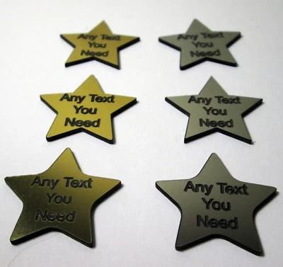 WAROFFICE Custom Personalised Star Shape Engraved Name Badge Plastic Metal or Magnet Clip