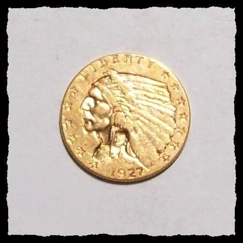 1927 $2 1/2 DOLLAR GOLD INDIAN Quarter Eagle 2.5 U.S. GOLD COIN  SHARP XF+ #35D5 Cover