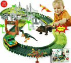 144Pc Dinosaur Flexible Track Race Car Train Toy Play set Kids Building Game Toy