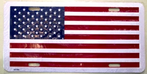 American 50 Star USA Flag Stamped License Plate 12" x 6" - Picture 1 of 2