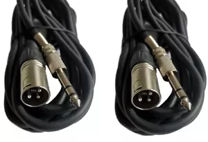2 25Ft foot 1/4" TRS 3Pin XLR MALE Mixer to Powered Monitor Speaker Cable Cord - Picture 1 of 1