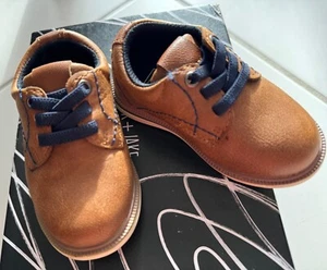 Max + Jake Boys Chestnut Brown Lil Owen Oxford Dress Shoes Toddler Size 5 NIB - Picture 1 of 5