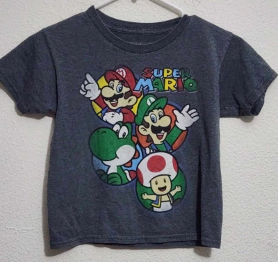Super Mario Graphic Print Boys Size 6/7 Short-Sleeve T-Shirt - Imagem 1 de 3