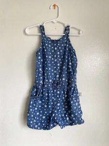 arizona jean co Girls Denim Romper Stars Theme Size 5 - Picture 1 of 4