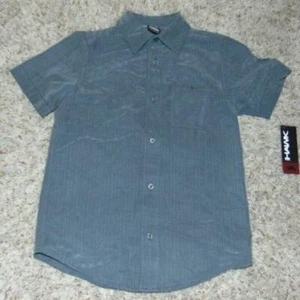 Boys Sport Shirt Tony Hawk Gray Dress Button Up Short Sleeve Woven-size M - Picture 1 of 4